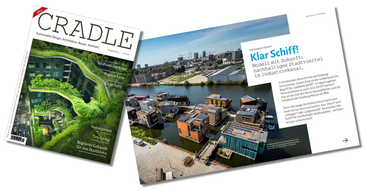 Space&amp;Matter features in CRADLE the magazine for sustainable design 

The German magazine uses national and international examples to show how resources can be used sustainably through intelligent design.

More about CRADLE: buff.ly/3Wsf6A9