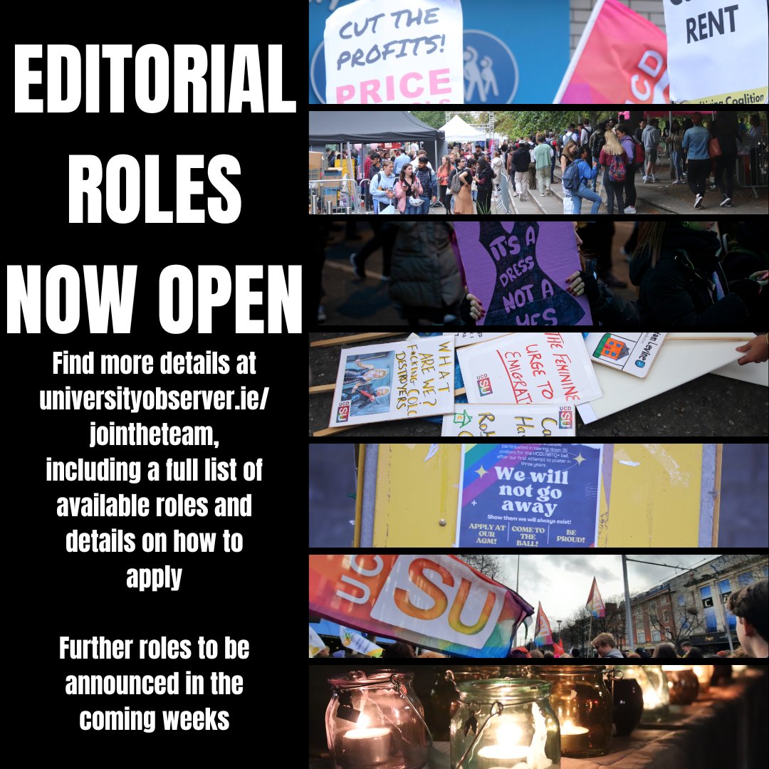 Otwo's tweet photo. ONE WEEK REMAINING: Apply for OTwo Co-Editor, broadsheet section editor, or an Arts &amp; Culture chief of content role!

Full details on how to apply can be found at https://t.co/9xxmqHwRtK

You can email editor@universityobserver.ie, or DM us here for more details! https://t.co/ryFszNn4Re