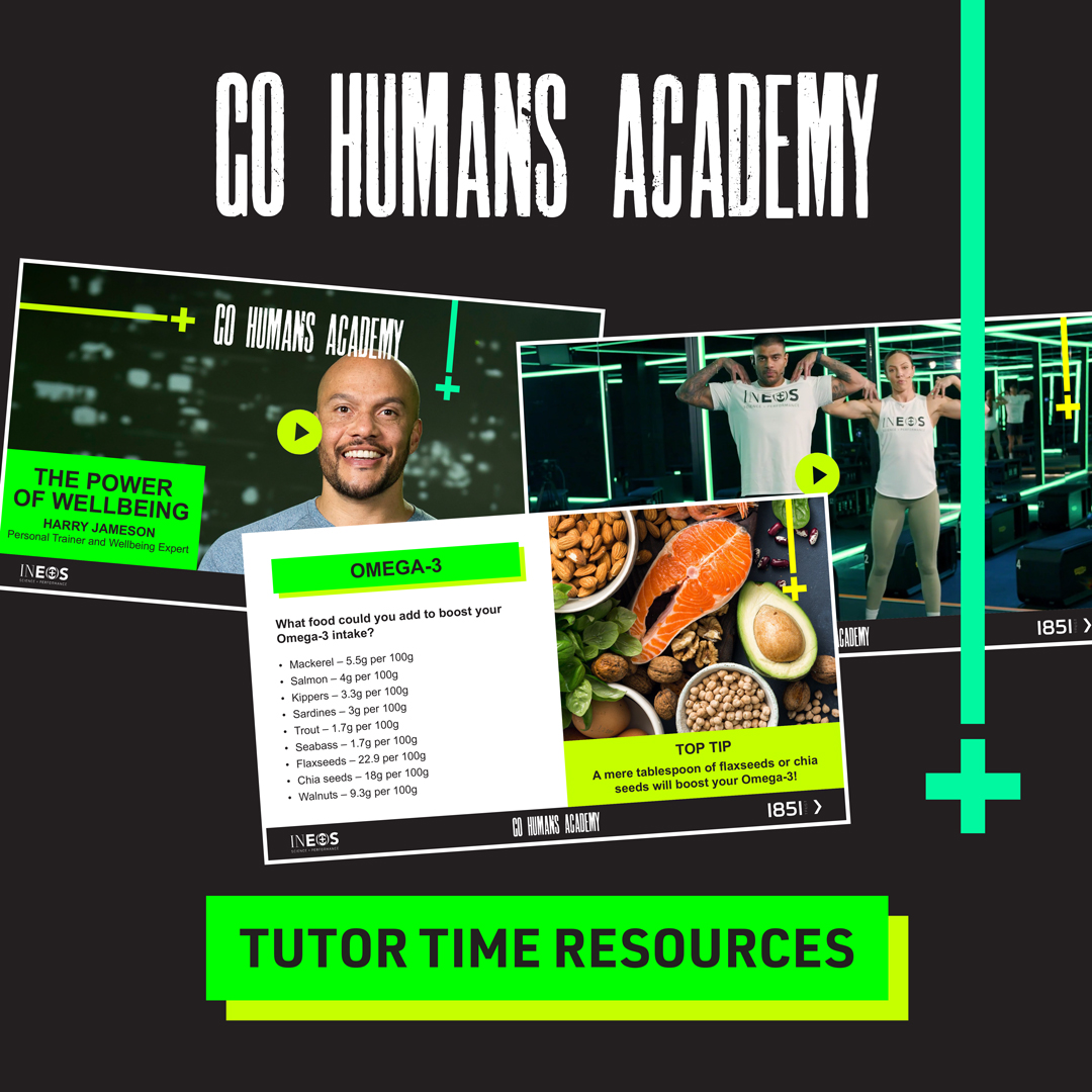 Looking for tutor time activities?

💻Check out Go Humans Academy, a sport inspired STEM and PSHE online learning resource

🏉World-class athletes and experts help your students explore mental and physical health.

👩‍🎓 Perfect for students aged 11 - 14