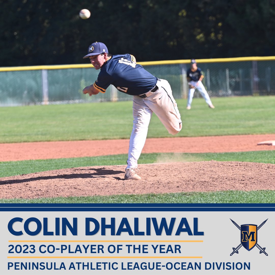 MenloKnights's tweet image. Menlo School senior Colin Dhaliwal is Peninsula Athletic League-Ocean co-player of the year. Dhaliwal held a 5-3 record with a 1.72 ERA and batted .400 for the season.