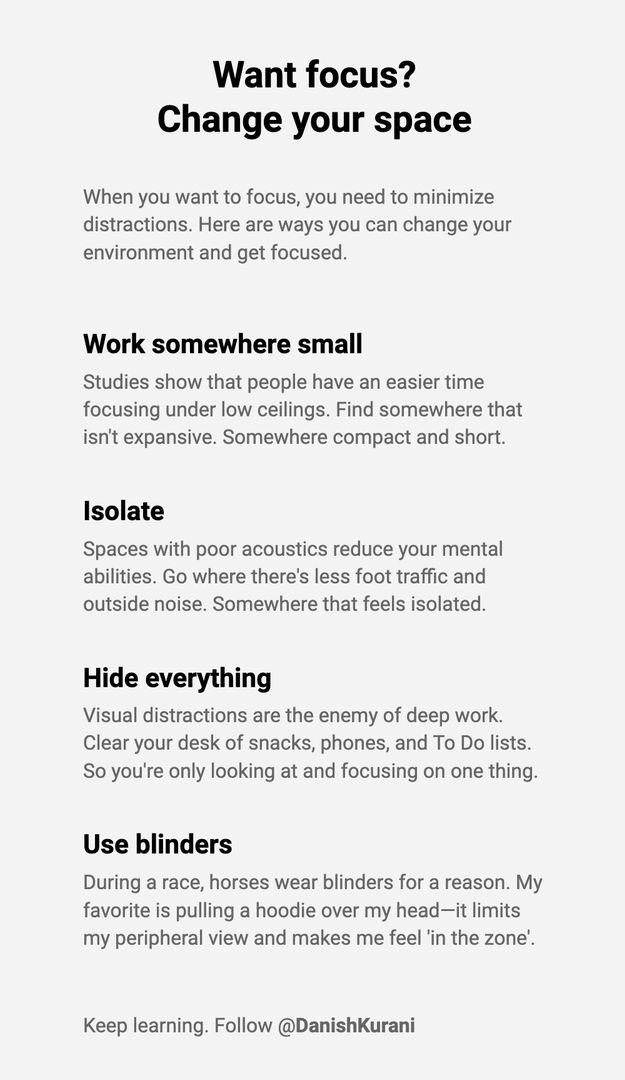 danishkurani's tweet image. Your inability to focus is because of your environment

#workfromhome #pblchat #edchat #stem #education #wfh