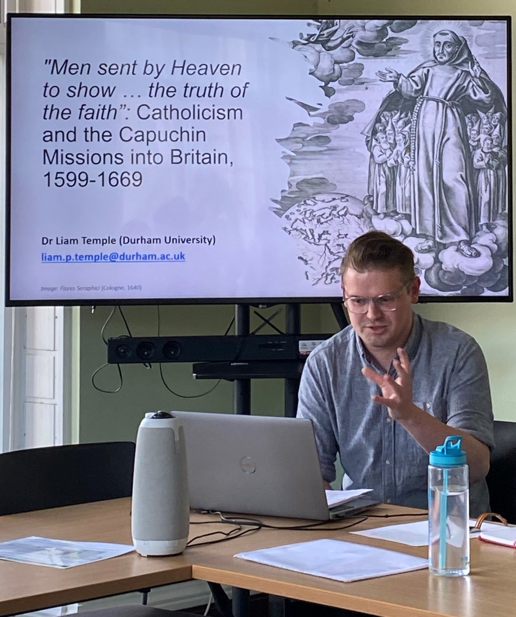 The @CCSDham's @LiamPeterTemple spoke in London last night at the Institute of Historical Research's @IHR_RelHisBrit about his work on the Capuchins and their role in the global Catholic Reformation #twitterstorians #CathHist #Catholicism #EMHistory #EMReligion #recusantbaby