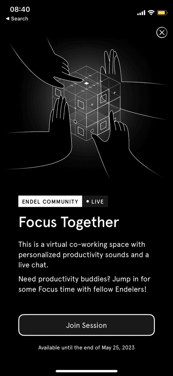 Love what <a href="/EndelSound/">Endel</a> is doing here with virtual co-working.

Just the right amount of social element to give it a sense of community, but still the focus remains on providing great audio experience 💯