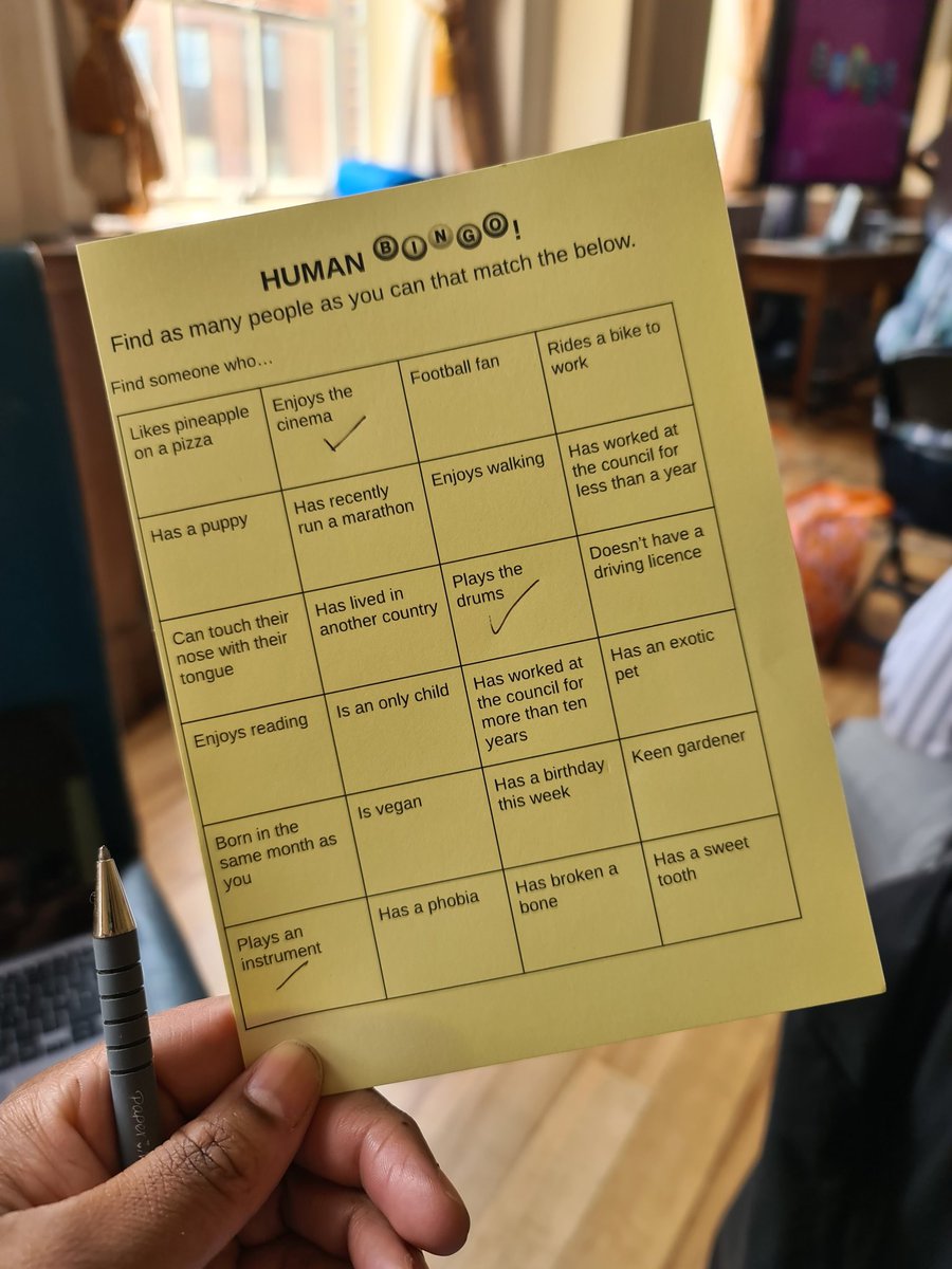 ksdigital01's tweet photo. First up is the standard ice breaker everyones favourite game. Today human bingo! https://t.co/DtPjMFKaH4