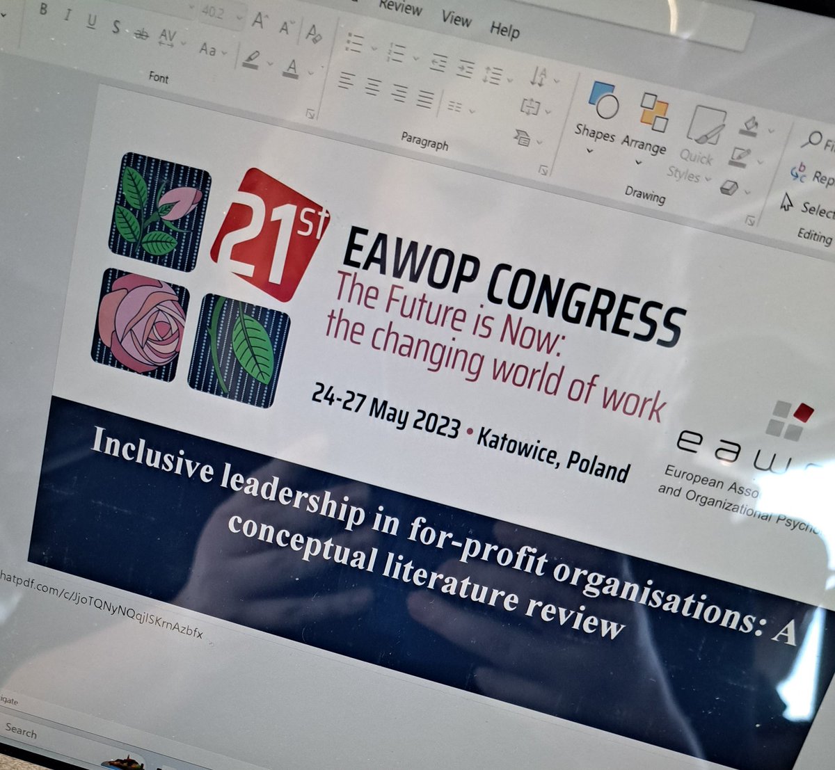 I am very excited to nerd out at #EAWOPCongress 'The Future is Now: changing the world of work' and to present my paper on #InclusiveLeadership, the first piece of work for my PhD.

#EAWOP23 #EAWOP2023 #EAWOPCongress