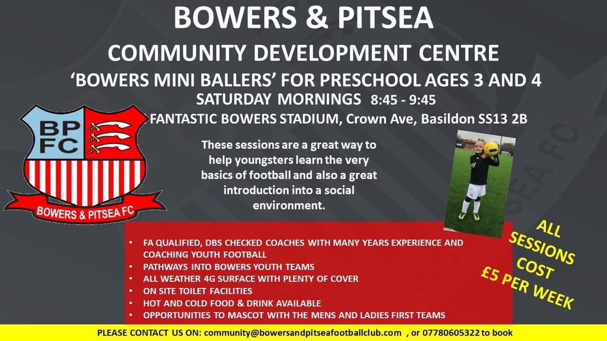 Bowerspitseafc's tweet photo. 📢 Community Development Centre

We have all of our sessions running this morning

✅ Mini Ballers
✅ Girls Only Sessions
✅ Mixed Groups from 3YO Mini Ballers - School Yr8

✅ Food Available
✅ Superb Facilities
✅ Brilliant Coaches

#UpTheBowers | #DevelopmentCentre https://t.co/tfNNrufvub