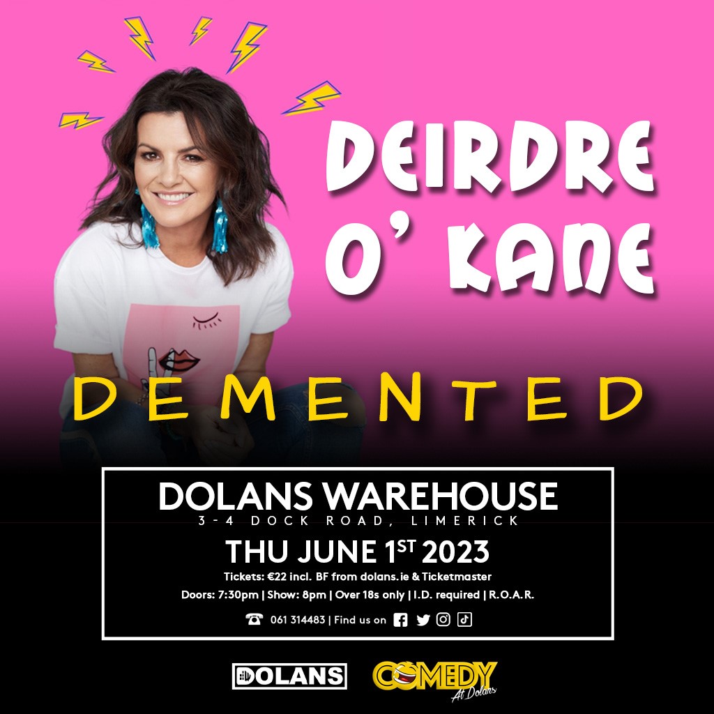 mydolans's tweet photo. ***LOW TICKET WARNING***
Deirdre O'Kane
Dolans Warehouse
June 1st
Remaining Tickets: https://t.co/omESxUlUUo
#lowticketwarning #deirdreokane #comedyatdolans https://t.co/0BcVI5qzNB
