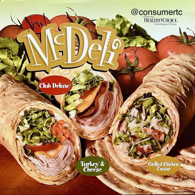 Discontinued Foods! on Twitter "McDeli Wraps (19992000) Available in