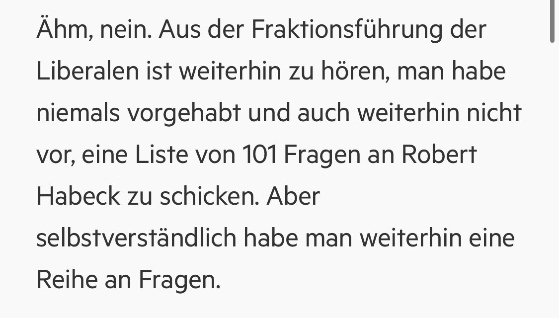 bertpsch's tweet photo. „Es kursieren 101 Fragen, die von Habeck noch nicht beantwortet wurden, die wiederum der grüne Minister aber nie zu Gesicht zu bekommen hat, was daran liegt, dass die FDP-Fraktion niemals die Absicht hatte, sie ihm zu schicken.“

Jesus. https://t.co/Gn71rz5c3W
