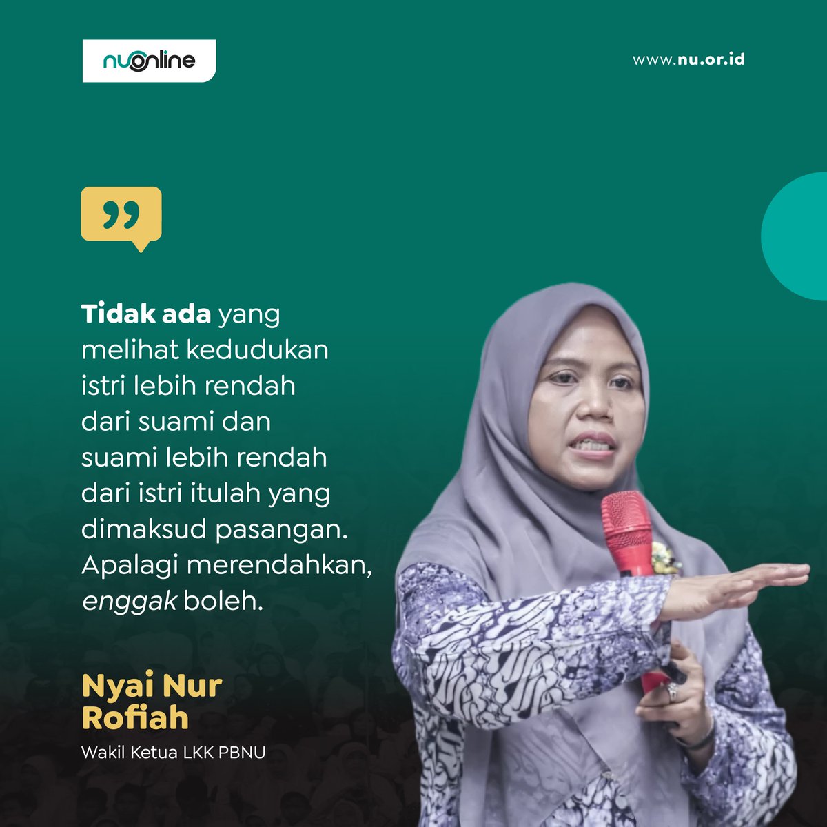 nu_online's tweet photo. Jangan merendahkan pasangan kita ya. Pandanglah pasangan kita dengan penuh cinta dan kasih. Bagi yang belum, semoga bisa segera dapat/ketemu dengan pasangannya. πππ»
#nahdlatululama #nuonline #cinta #quotecinta #quotes #keluargaislami https://t.co/31oCkEjpHT