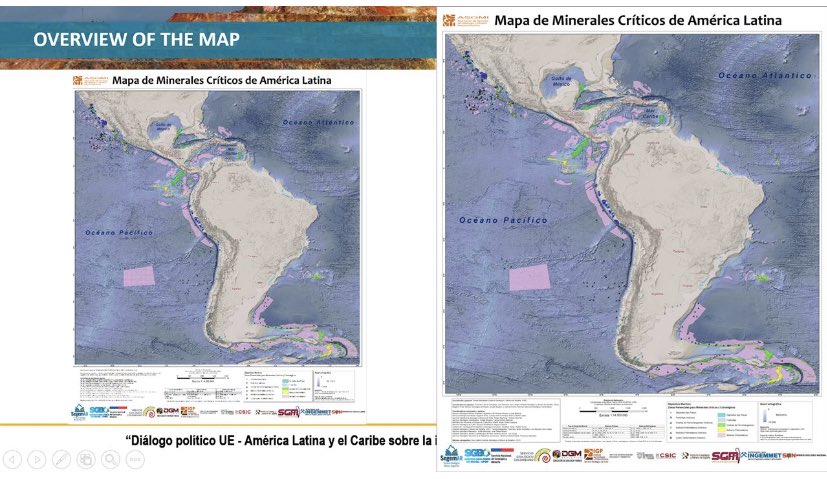 GeomarResearch's tweet photo. Diálogo político UE-America Latina y Caribe sobre la identificación de recursos estratégicos y críticos de materias primas. Un primer borrador del mapa de minerales críticos de los fondos marinos de Latino America se ha logrado Gracias al esfuerzo de todos los miembros de #ASGMI https://t.co/9zBK8k5ZJb