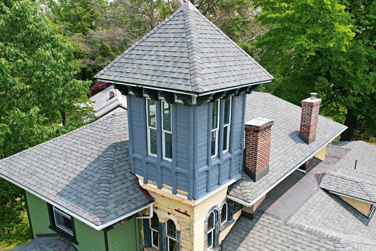 A birds-eye view of our project to repaint this historic home... #historichomes #eemills #painters #exteriorpaint #commercialpainters #industrialpainters #realestate #propertymanagement #propainters #paintingcontractors #centralpapainters #harrisburg #harrisburgpa #centralpa