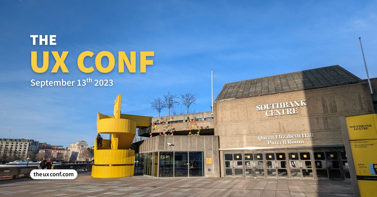 This year #TheUXConf is taking place at the iconic Southbank Centre's Queen Elizabeth Hall in London 🇬🇧 — theuxconf.com