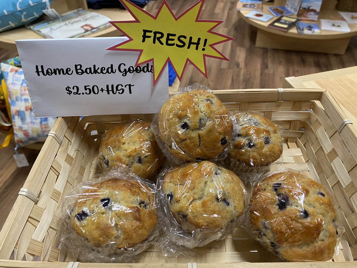 ChottoShoppe's tweet photo. We have freshly baked wild blueberry yogurt muffins today! Of course wild blueberries are from PEI! Support locals❗️
#wildblueberries
#craftshop #artisan #charlottetown
#downtowncharlottetown
#helplocalbusinesses
#helpsmallbusinesses
https://t.co/2bT1zu7hMl https://t.co/3XPb7ue7Fi