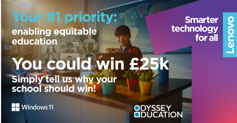 OdysseyEd's tweet photo. We are passionate about providing children with equitable access to #digital #learning, why is why we're thrilled to partner with @Lenovo on their #ConnectEd scheme! The scheme allows one #school per quarter an excellent opportunity to win £25k to spend on #edtech! https://t.co/N5kZVOdku5