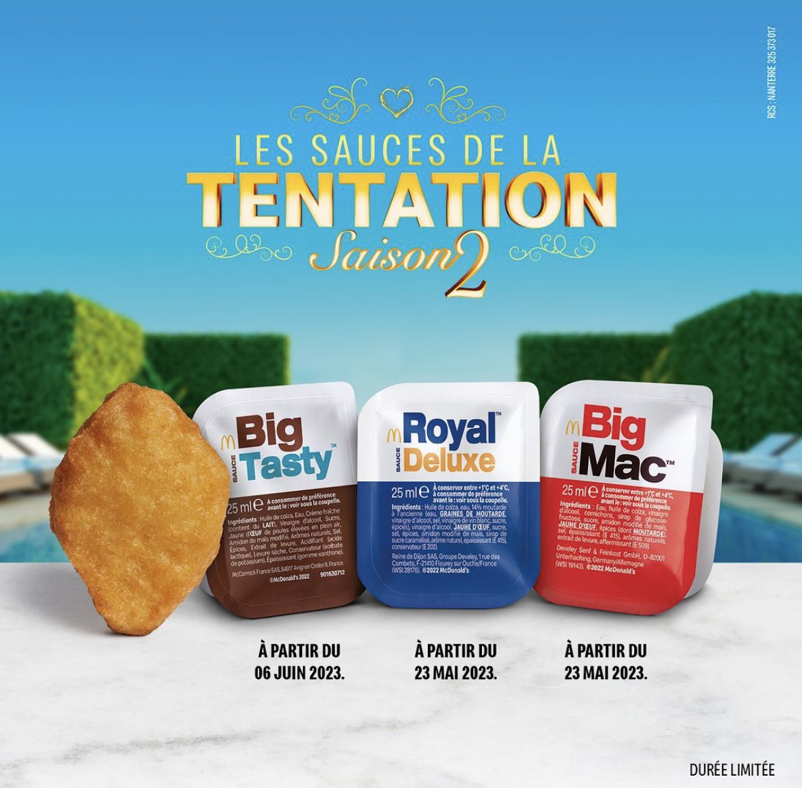 Les sauces de la tentation Saison 2 🤩🔥

Disponible dès à présent dans vos restaurants McDo Nîmes 😎

#leretour #lessaucestentations #mcdo #nimes #mcdonimes #villeactive #capcostieres #7collines