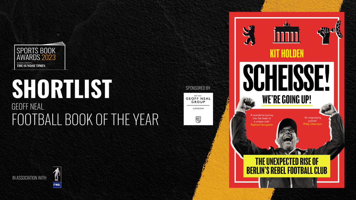 We're looking forward to celebrating this evening with @KitHolden, author of #Scheisse, shortlisted for the #SportsBookAwards Football Book of the Year 2023⚽️📚

#SBA23 #ReadingforSport @surreycricket @TimesSport