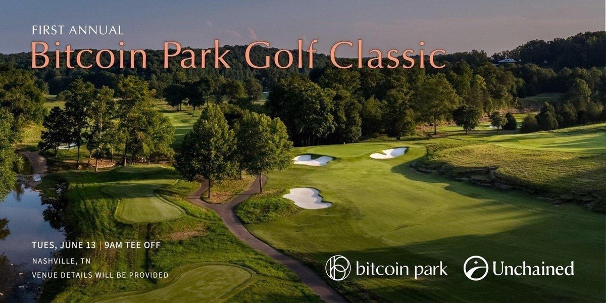 JUNE <a href="/bitcoinpark_/">Bitcoin Park</a> ⛳️

Fri Jun 2: ALT Health Summit (limited 🎟️ available)
Tue Jun 13: BP Golf Classic (full)
Tue Jun 13: <a href="/AnchorWatchRisk/">AnchorWatch Risk & Insurance</a> Workshop
Tue Jun 13: NashBitDevs
Wed Jun 14: Bitcoin for Businesses
Wed Jun 14: @Ten31vc Social 
Wed Jun 14: Monthly Bitcoin Meetup