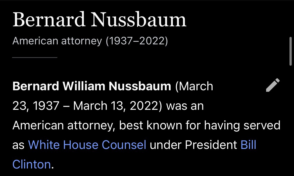 @_FleerUltra Her dad was on the selection committee for RBG and was White House counsel under Clinton, this tracks