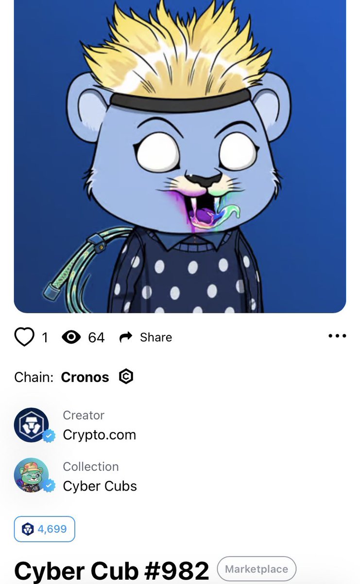 ZanRogan's tweet photo. 🚨 GIVEAWAY 🚨 
I am giving away Cyber Cub 982 to one lucky winner.

To enter:
- Like &amp; retweet this post
- follow @ZanRogan and @CryptoAssoci 

Winner will be announced on May 30.
Best of luck!
#LionsFollowLions #CyberCubs #crofam https://t.co/QdUlAnPVlM