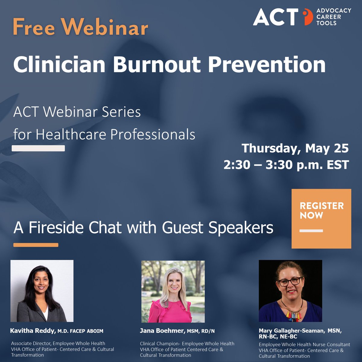 Are you ready to tackle #burnout head-on? Join the CWO implementation team at the VHA for a fireside chat on clinician burnout tomorrow at 2:30 pm EST. Register here: stella-ai.zoom.us/webinar/regist…