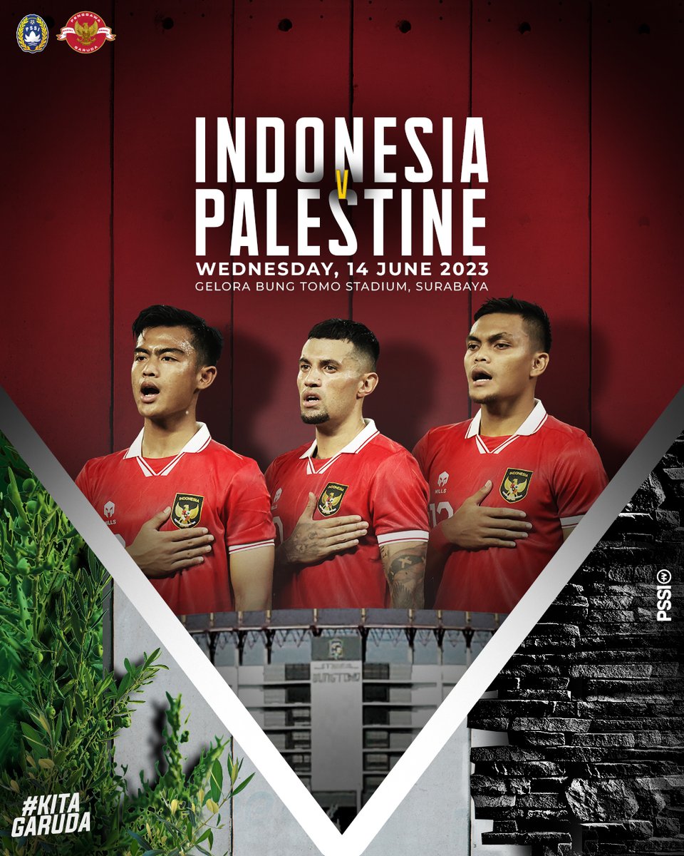 Timnas Indonesia akan melakoni laga FIFA Match Day kontra Palestina pada Rabu, 14 Juni 2023 di Stadion Gelora Bung Tomo, Surabaya.

Sudah siap Merah Putihkan kota Pahlawan? ✊🇮🇩

#KitaGaruda