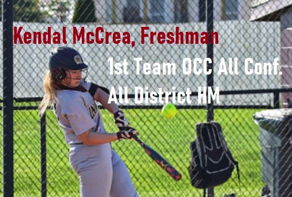 Congrats to <a href="/kendalmccrea26/">Kendal McCrea</a> for being recognized for her accomplishments as a freshman! 🥎