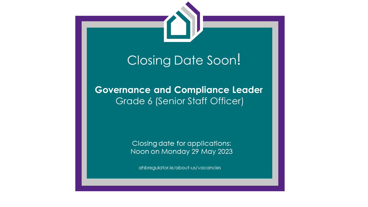 AHBRA are hiring and the closing date is fast approaching. For more details check out our vacancies page. 
ahbregulator.ie/about-us/vacan…