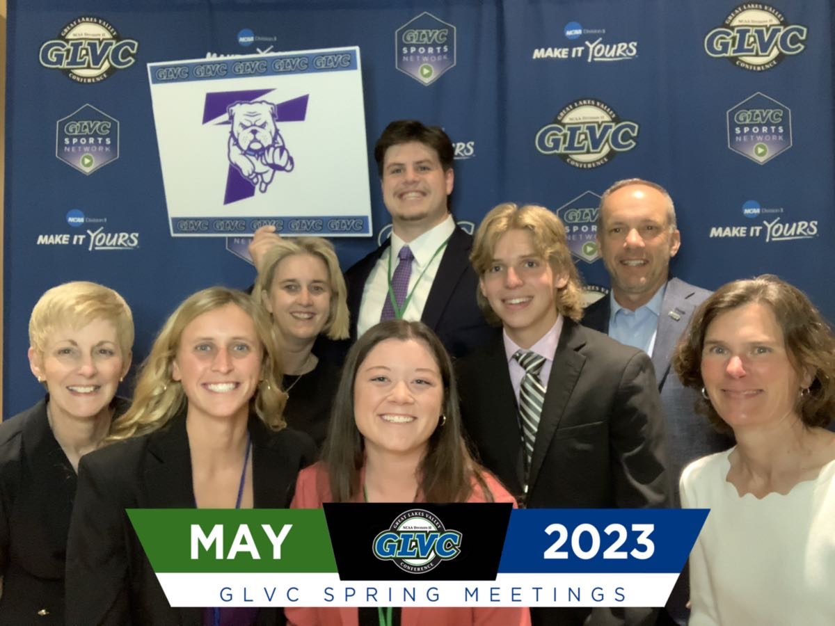 TrumanAthletics's tweet photo. The Bulldogs representing at the annual May GLVC meetings in St. Charles! https://t.co/yzrgM6QD57