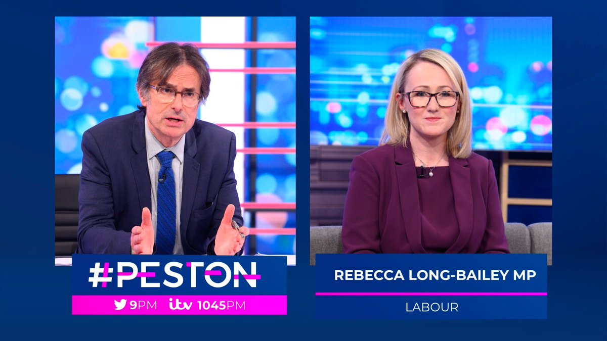 Joining @Peston & @AnushkaAsthana tonight is Labour’s @RLong_Bailey We’ll discuss ⬇️ 🇬🇧Brexit fallout 🌹Future of Labour 👭WASPI Women 💻 LIVE 9PM @itvpeston 📺 1045PM @ITV #Peston