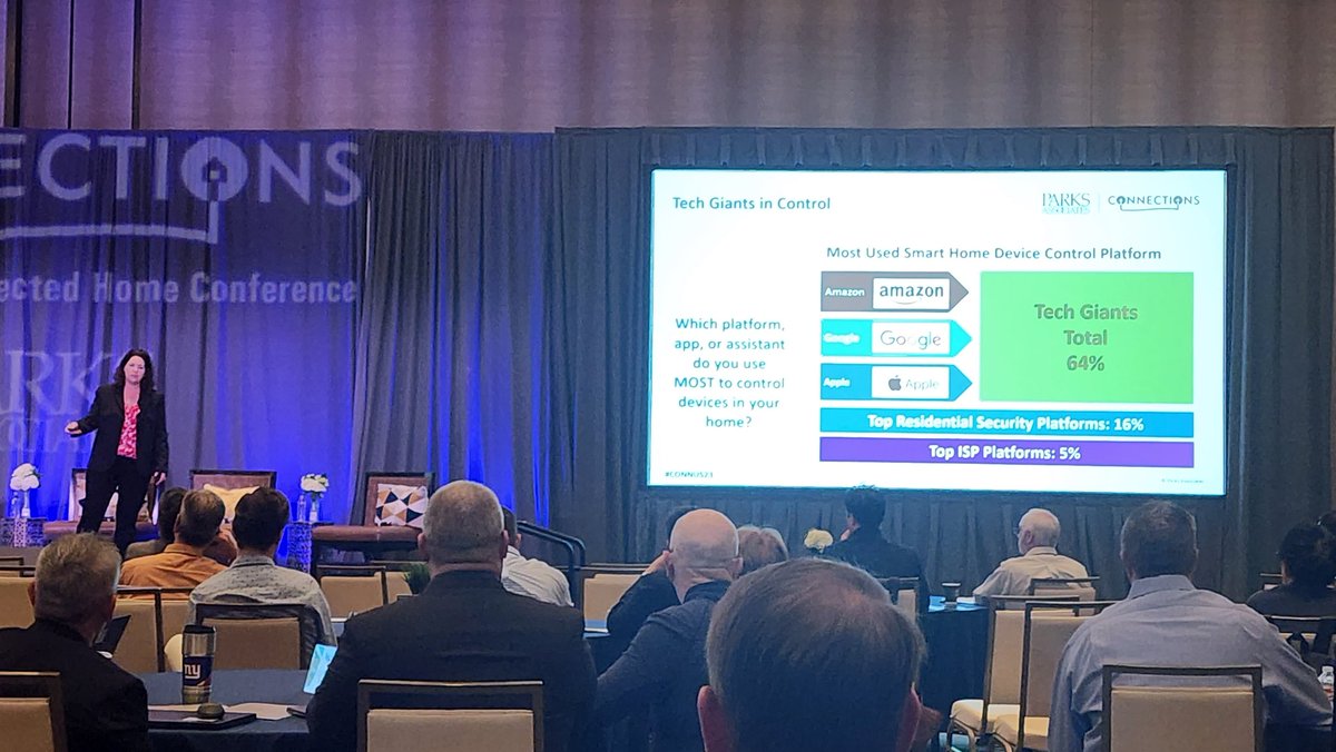 How are the #techgiants controlling the #smarthome? Insights from @elizparks of @ParksAssociates at #day2 of #connus23