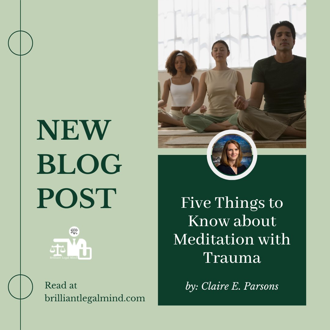 #Meditation can be a beneficial practice for people who have experienced #trauma but supports and modifications may be needed. To learn more, read our latest #blogpost here: bit.ly/3IDnUxE #lawyers #mindulness #lawtwitter #lawstudents #mentalhealth