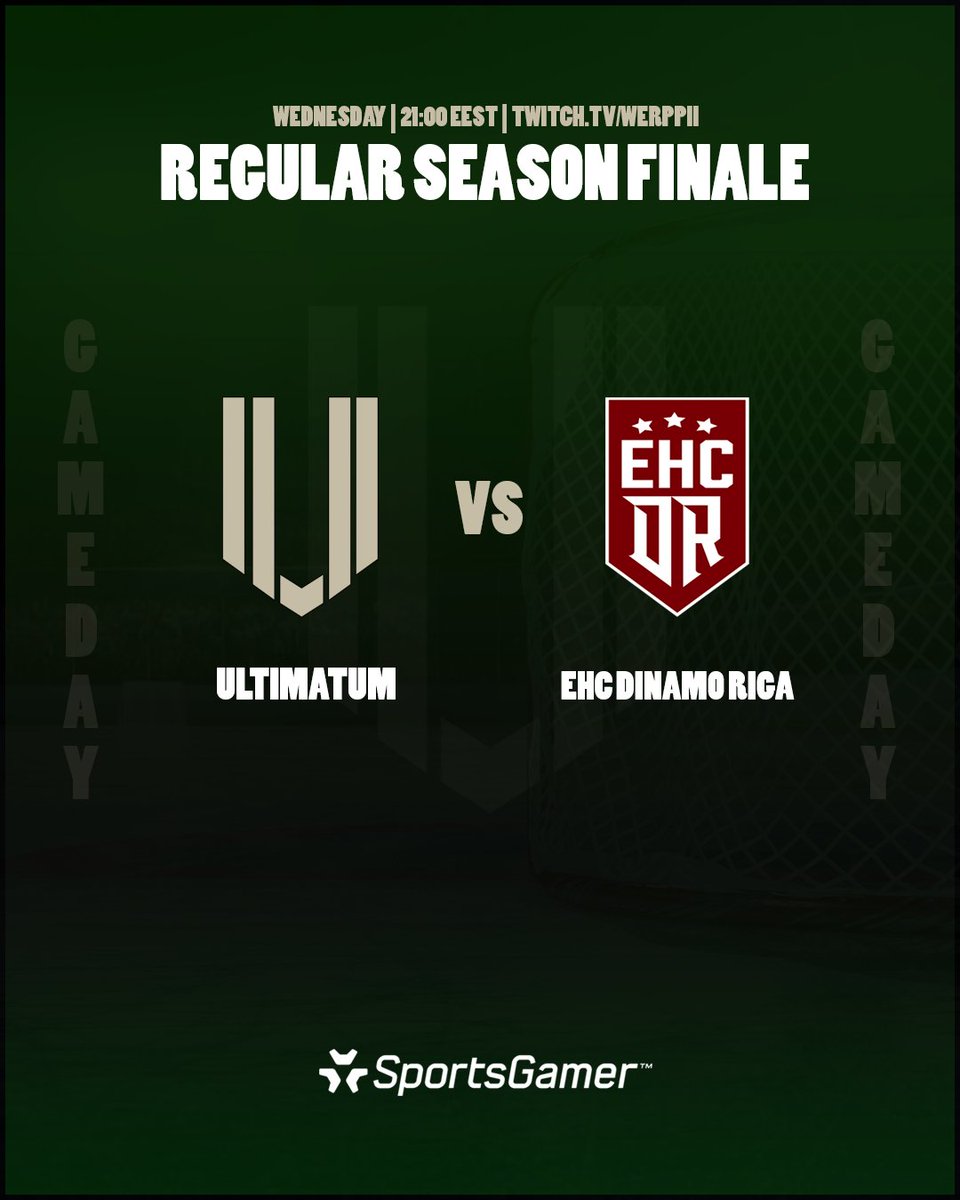 Last games in this regular season. We've played pretty well, can we get 2nd place in our group?

🏆 #ECLSpring23 Lite Division, Group 2 
🆚 EHC Dinamo Riga
⏱️ 21:00 EEST
🖥️twitch.tv/werppii

<a href="/SportsGamerGG/">SportsGamer</a> 
#kouvolanlakritsi #NHL23 #esports #lemonzz
