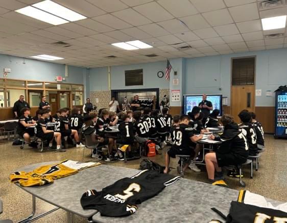 COMMITMENT DAY: It's a special event every year when 8th graders commit to playing Sachem Football. This journey is about brotherhood, community &amp; upholding a tradition that dates back to 1961. We're looking forward to watching these players grow and help us win. #MadeInSachem 🏹