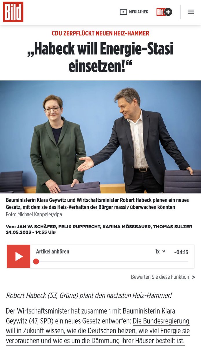 Ob die Unions-Politiker, die wegen des geplanten Wrmeplanungsgesetzes von  Energie-Stasi sprechen, wohl schon mal ins Bayerische Klimaschutzgesetz  geschaut haben?