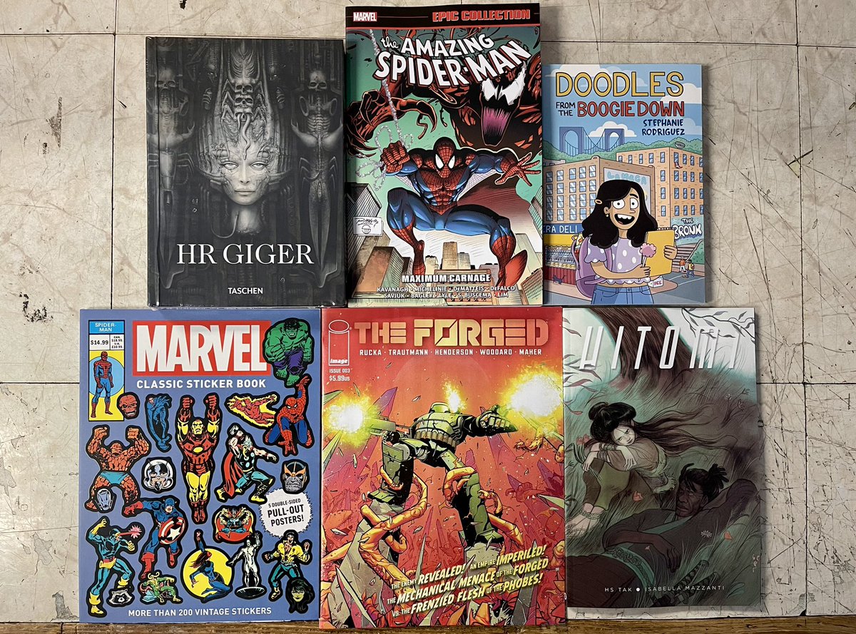 Here’s the #manga , books, magazines and graphic novels we got in this morning. 

@yenpress @gomanga @PenguinBooks @Marvel @abramskids @ImageComics @TASCHEN