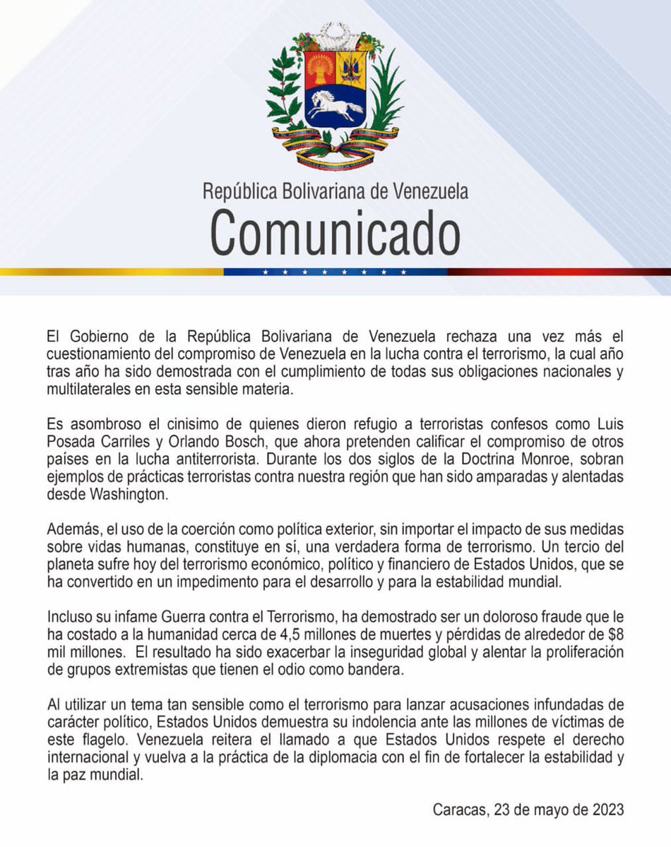 #BastaDeArroganciaImperial 

¡Nuestra Victoria es la Paz! 🇻🇪