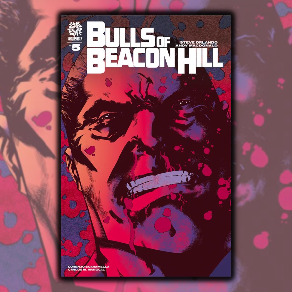 On the eve of Christopher Boldt announcing a historic run for City Council, he must fend off an attempted hit by his father – Orin Paige. But violence runs in the family, and Chris is a natural. BULLS OF BEACON HILL #5 wraps the series TODAY at comic shops everywhere! 💥