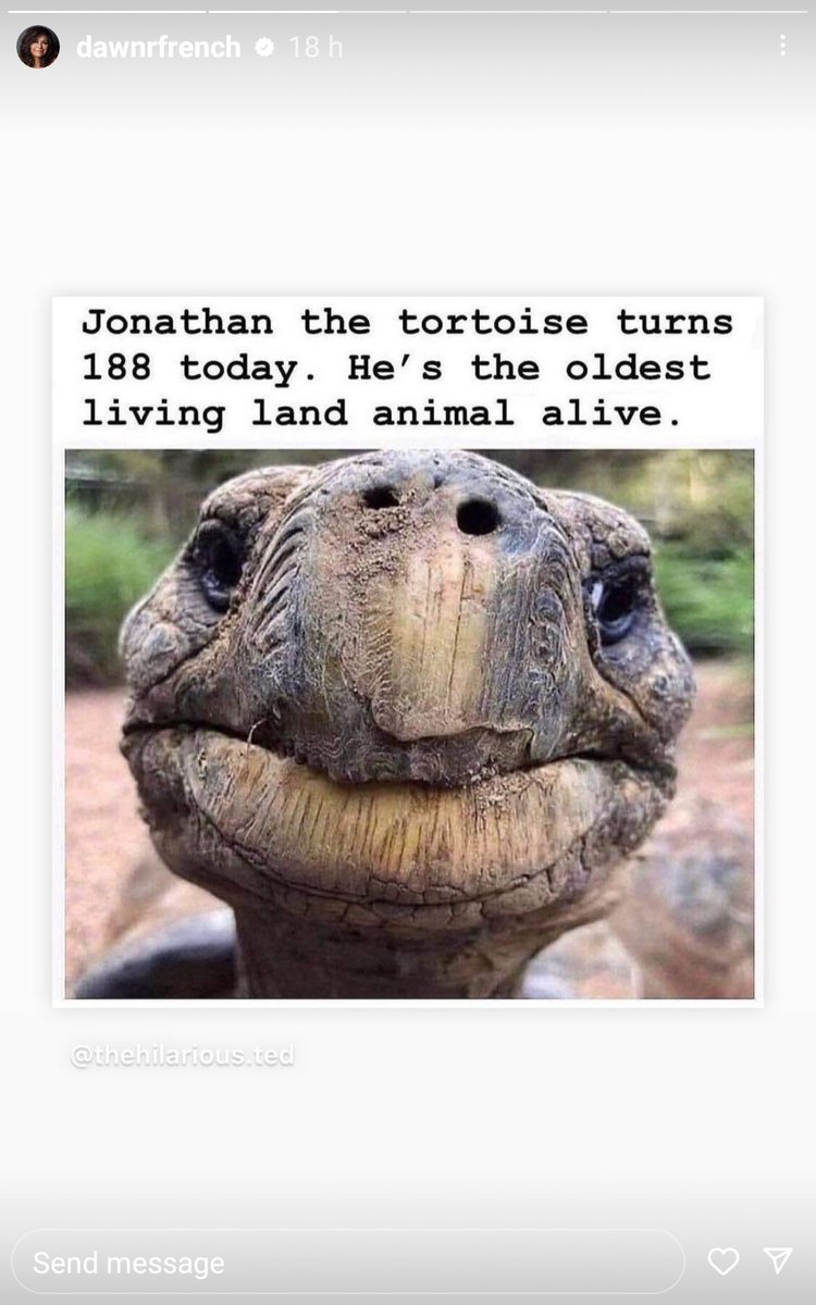 This picture made me smile when I first saw it and I'm still  smiling. Make time every smile 😀
Taken from Dawn French Instagram