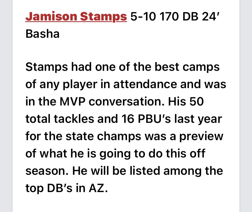 Jamison_Stamps's tweet photo. Thank you @PrepRedzoneAZ and @JordanJ_ for allowing me to compete at your showcase. @JUSTCHILLY @CodyTCameron @5starD1 @TwoStarWade @SweetFeetElite https://t.co/0X85onwujM