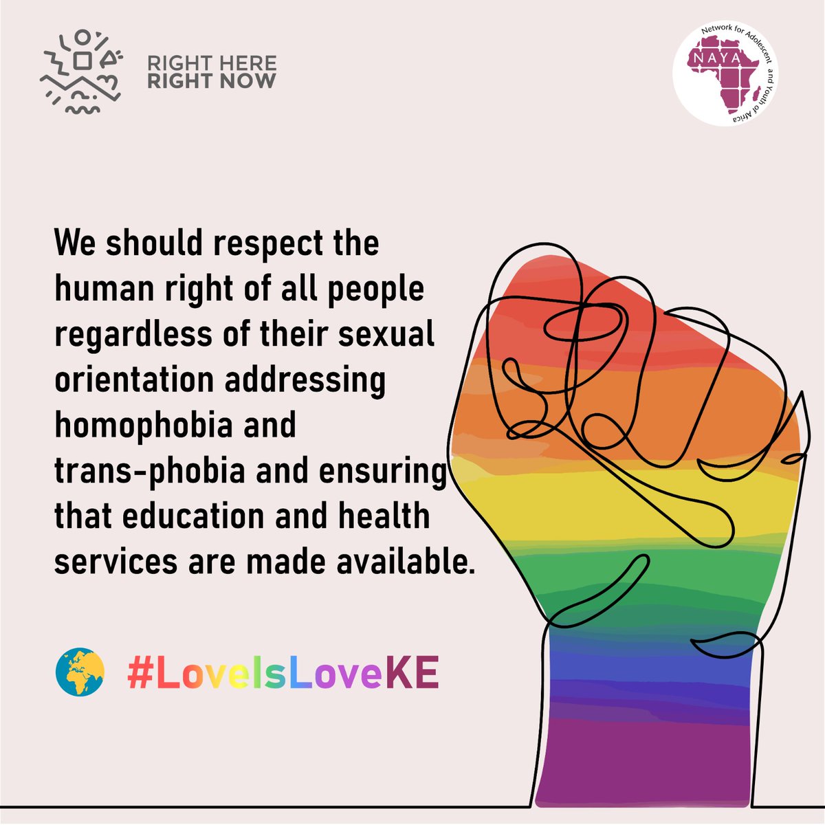 The law allows the right to quality healthcare and education.
#LoveIsLoveKE
#IDAHOBIT
@NAYAKenya
@CSA_Kenya
@RHRNKenya