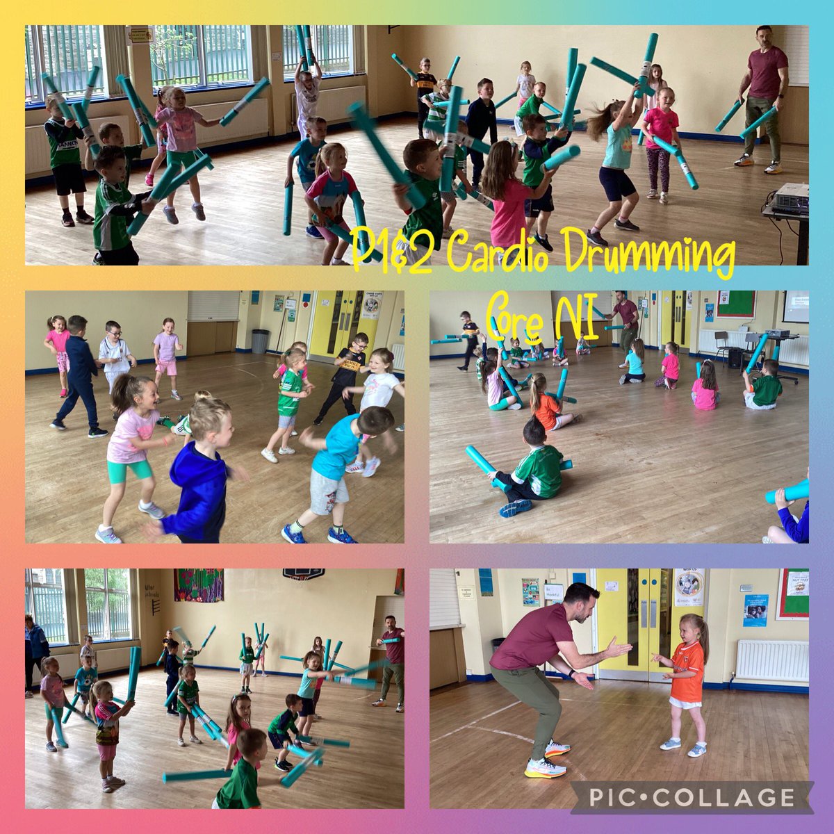 sppsaghagallon's tweet photo. @coreni_corekids The perfect start to our Wellbeing Day with some cardio drumming and some ‘rock, paper scissors’ with a difference!! @abcb_council @InfoCcms @Tesco https://t.co/pIhIx8mzEL