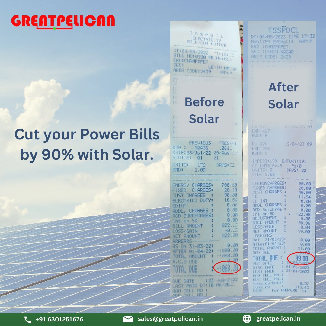 Money isn't a renewable resource!!

#solarpower #solarenergy #ElectricityBill #SaveElectricityBill #powerbill #SavePower #sustainableliving #highelectricitybill #renewablepower #renewableenergy♻️ #greenenergy #sustainablity #gogreen💚 #Telangana