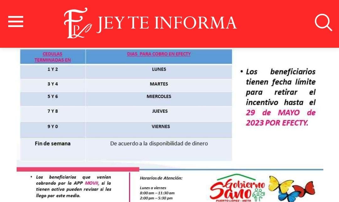 JeyTeInforma's tweet photo. 🔴 Cronograma de Pagos de Familias en acción transito a la renta ciudadana aquí 👇🏼
https://t.co/MacOWFcHxC Ojo Ultimos Dias De pago
#rentaciudadana #familiaenaccion #Pagos #subsdios #cronogramas
Ayudar a Compartir 📢 @cielo_rusinque @ProsperidadCol https://t.co/24VZEKkuV8