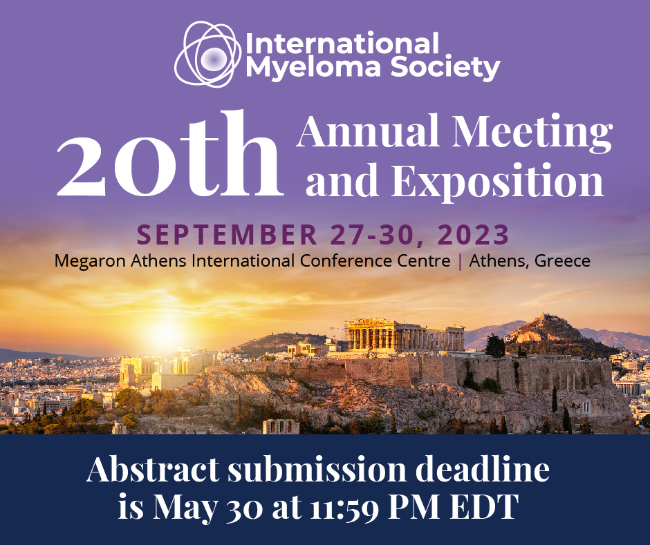 Myeloma_Society's tweet photo. The #IMS2023 abstract portal is open until May 30! ๐ ๐ Don't miss your chance to submit your work and learn more here: https://t.co/RE6KvycgG1 ๐ #myeloma #abstracts #submissiontime https://t.co/r99t4oeRxy