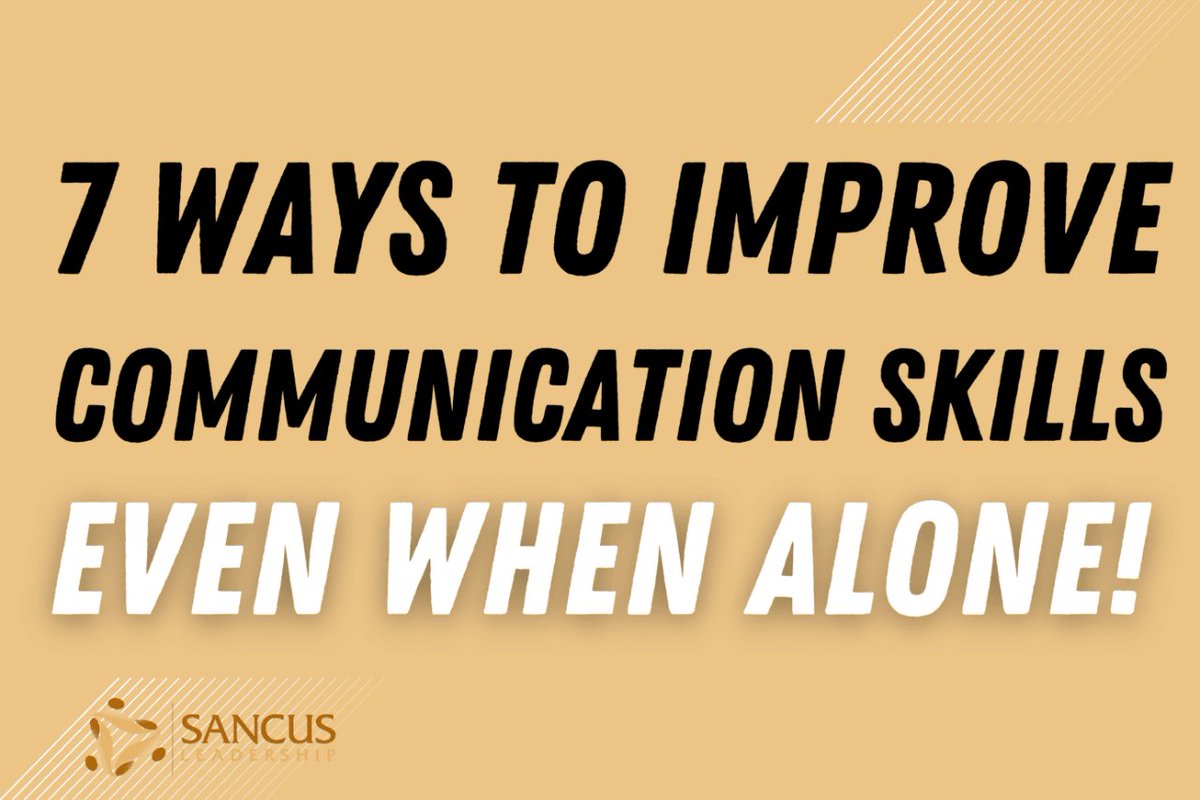 The best way to practice communication alone (with or without talking) is by writing essays, creating youtube shorts, visualization, recording yourself, and role-playing. 

sancusleadership.com/7-ways-to-prac…

#leadership #leadershiptips #smallteamleaders #bealeader #communicationtips
