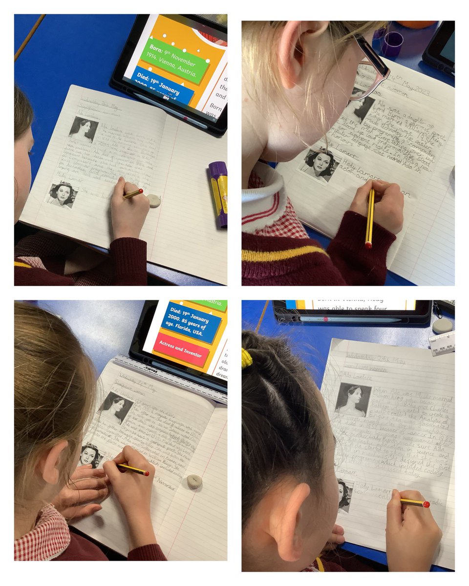 Todays history lesson was an eye-opener for all. We learnt about women in history who had a significant impact on technology and communication, especially computers. We created a fact file on Ada Lovelace, Hedy Lamarr and Katherine Johnson #pdahistory https://t.co/A10rfTcH0o
