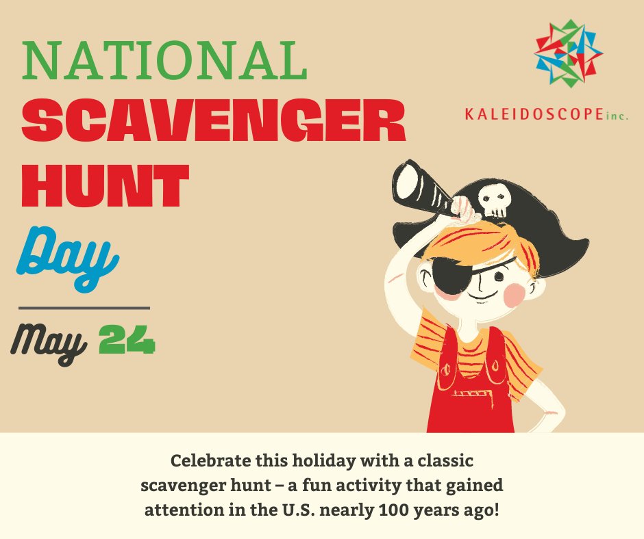 It's #NationalScavengerHuntDay! 🔎❌ 

Scavenger hunts are a fun and engaging way to celebrate any holiday or occasion. Here is some history about this unique holiday and how you can celebrate: bit.ly/2s15ZcT 

#scavengerhunt #summercampideas #funactivities