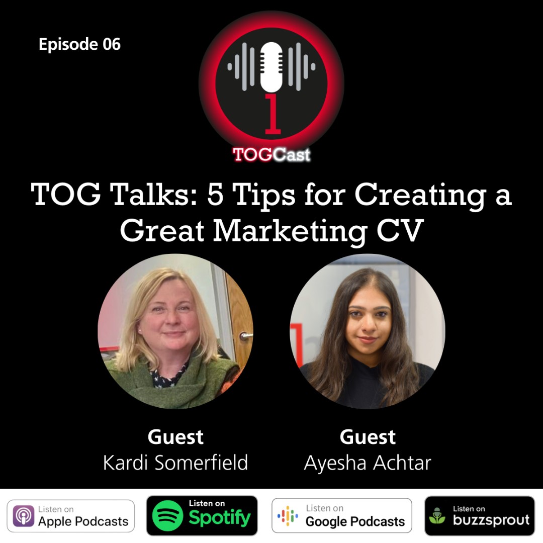 TOG_Recruitment's tweet image. Have you listened to TOGCast? 🎙

Listen here: buzzsprout.com/1795684/125944…

Don't forget to subscribe 😉

#TOGCast #Podcast #Marketing #CV #CVTips #MarketingCV #MarketingGraduate #Graduate #University #JobSearch #OpentoWork #Northampton