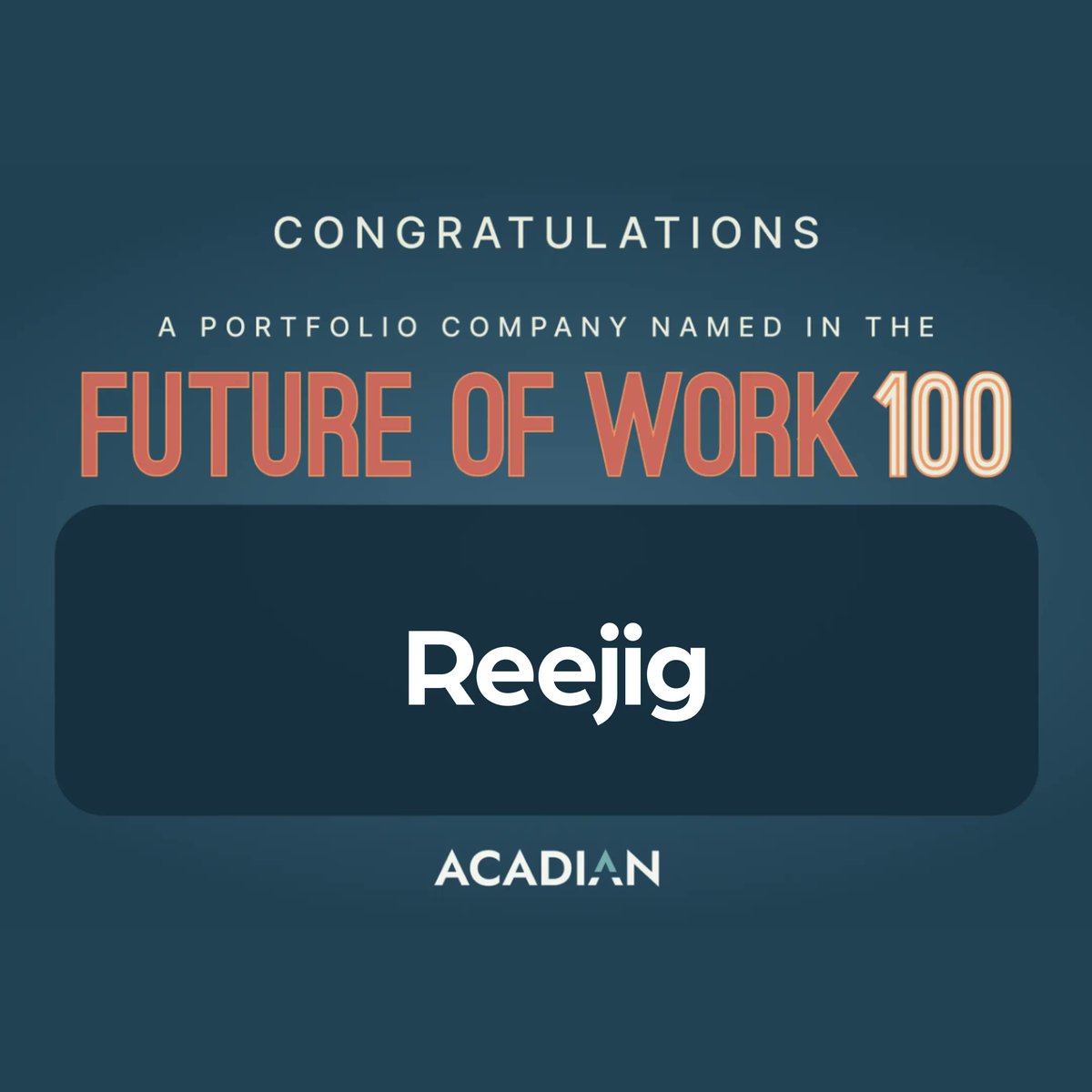 siobhansavage_'s tweet photo. 🎉🚀 I couldn't be more thrilled to announce that Reejig has been recognized as one of the top venture-backed Worktech companies in the prestigious Future of Work 100 list! 🌟💼

🔗 Check out the full list here: https://t.co/9Hx20bsRUL

#FutureOfWork100 #Worktech #Innovation https://t.co/eRkhuM7qBa